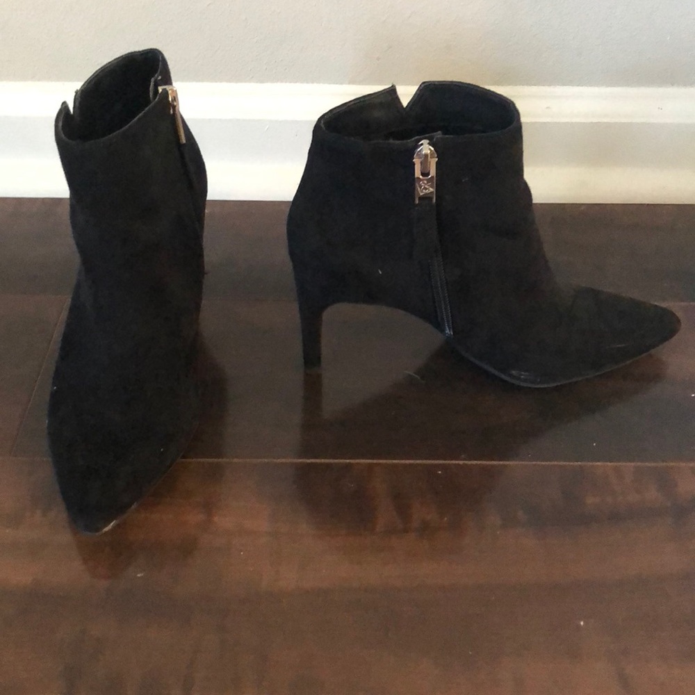 Black Velvet Booties 3in Heels